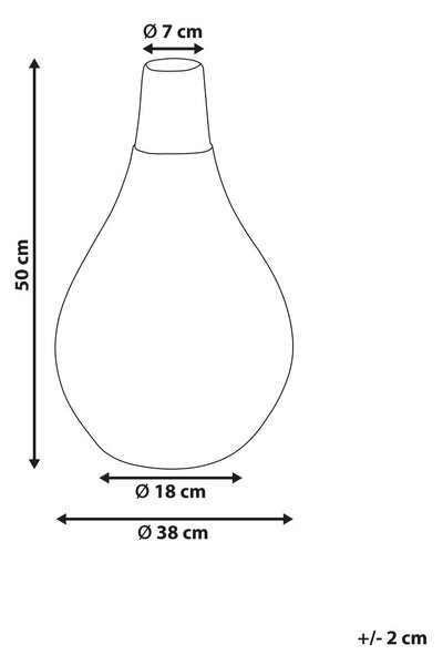 Dekor váza OMBILIN Kerámia 50 cm Fehér