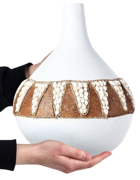 Dekor váza SIMPANG Kerámia 33 cm Fehér