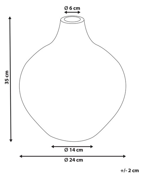 Dekor váza KUALU Kerámia 35 cm Fekete
