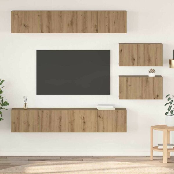 TV Szekrény Szett 6 pcs kézműves tölgy 80 x 30 x 30 cm Közepes