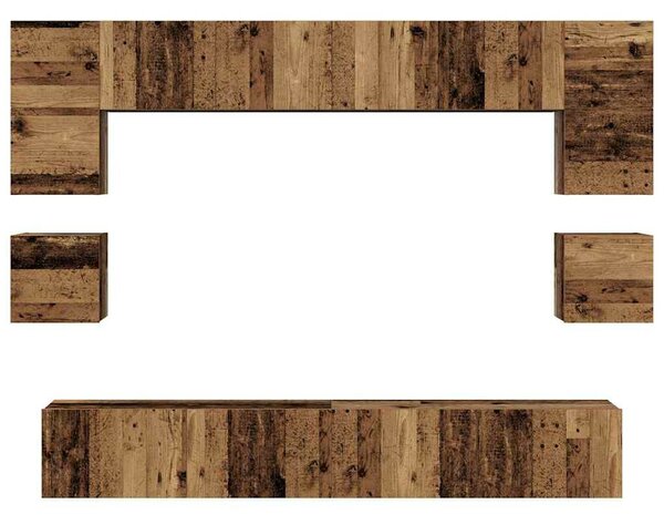 TV szekrény garnitúra 8 pcs Régi fa 100 x 30 x 30 cm Faanyag