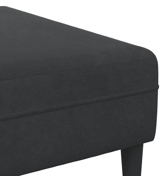 Kanapé Szett 3 pcs Fekete Bársony