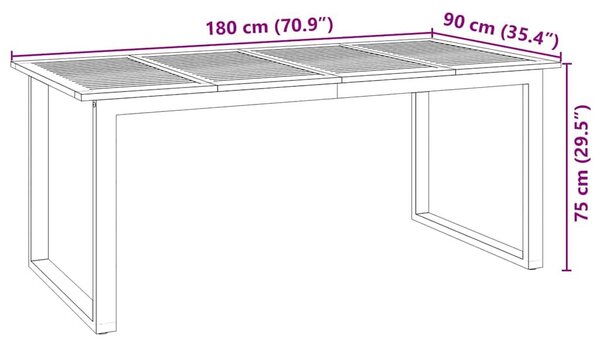 VidaXL Kert étkező szett 7 pcs Fekete Tömör Akácfa
