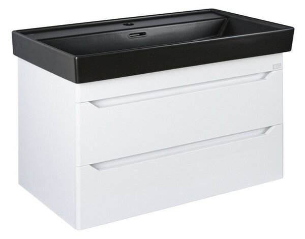 TMP SHARP 100 fali fürdőszobabútor - CeraStyle SHARP FEKETE mosdóval - 100 x 48 cm