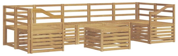 VidaXL Kültéri kanapé szett 8 pcs Fehér Tömör Akácfa