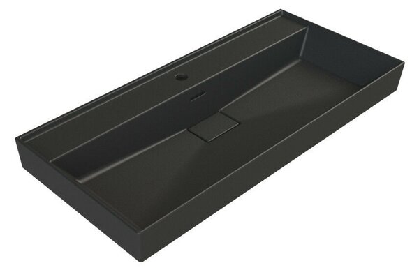 TMP SHARP 100 fali fürdőszobabútor - CeraStyle SHARP FEKETE mosdóval - 100 x 48 cm