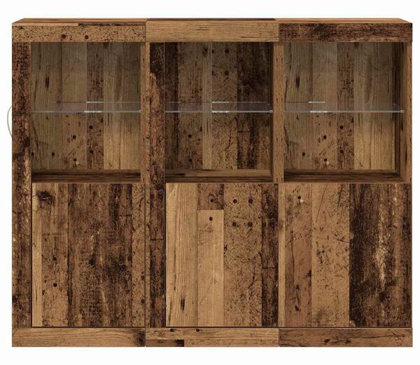 Széf 3 pcs Régi fa 123 x 37 x 100 cm Faanyag