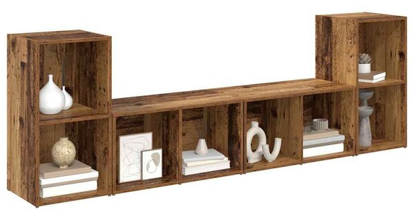 TV szekrény garnitúra 4 pcs Régi fa 37 x 35 x 72 cm Faanyag