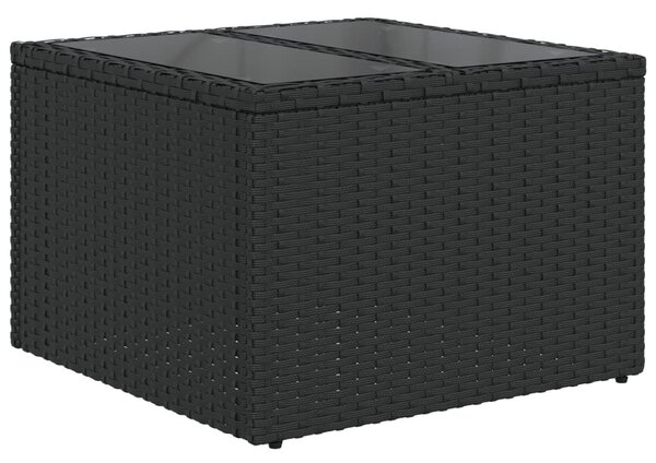 VidaXL 9 db fekete polyrattan kerti kanapégarnitúra párnákkal