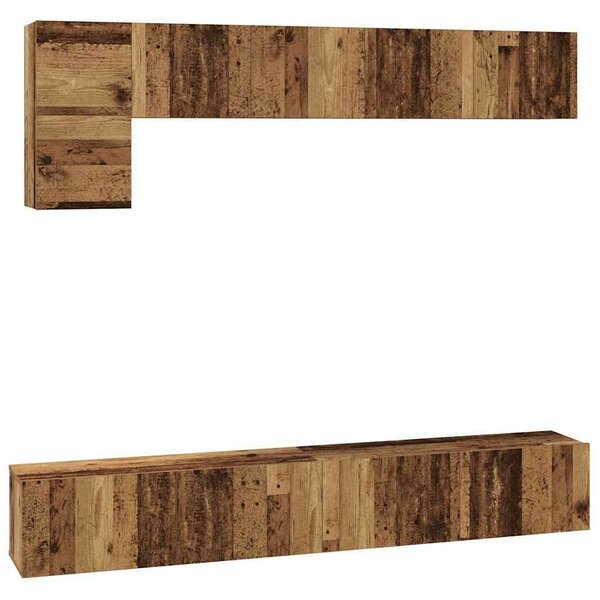 TV szekrény garnitúra 5 pcs Régi fa 100 x 30 x 30 cm Faanyag