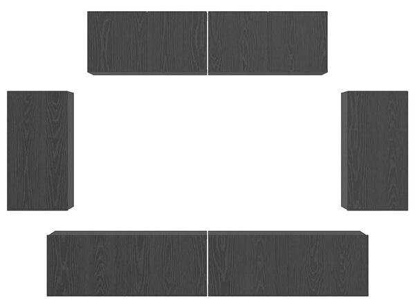 TV szekrény garnitúra 6 pcs Musta tammi 80 x 30 x 30 cm Faanyag