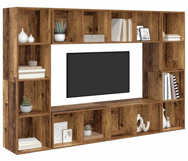 TV szekrény 4 pcs Barna 37 x 37 x 142.5 cm Faanyag