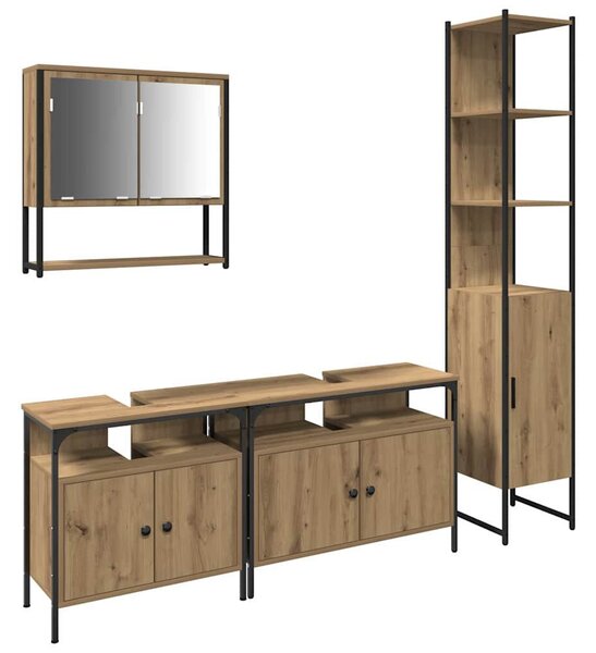 Fürdőszoba bútor szett 4 pcs kézműves tölgy 33 x 33 x 185.5 cm