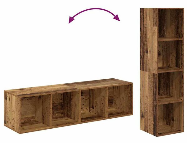 TV szekrény garnitúra 2 pcs Régi fa 37 x 37 x 142.5 cm Faanyag