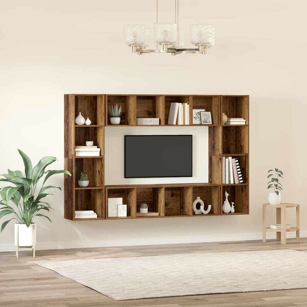 TV szekrény 4 pcs Barna 37 x 37 x 142.5 cm Faanyag