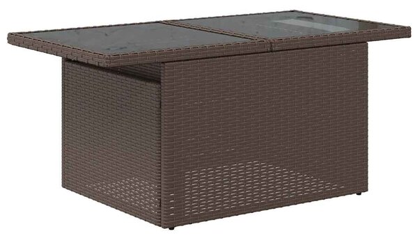 VidaXL 11 db barna polyrattan kerti kanapégarnitúra párnákkal
