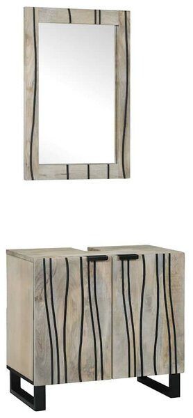 Fürdőszoba bútor szett polcokkal 2 pcs Fehér 62 x 33 x 58 cm