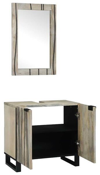 Fürdőszoba bútor szett polcokkal 2 pcs Fehér 62 x 33 x 58 cm