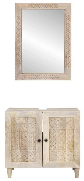 Fürdőszoba bútor szett tárolóval 2 pcs Fehér 62 x 33 x 58 cm