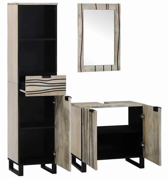 Fürdőszoba bútor szett fiókkal 3 pcs Fehér 38 x 33 x 160 cm
