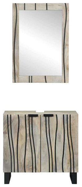 Fürdőszoba bútor szett polcokkal 2 pcs Fehér 62 x 33 x 58 cm