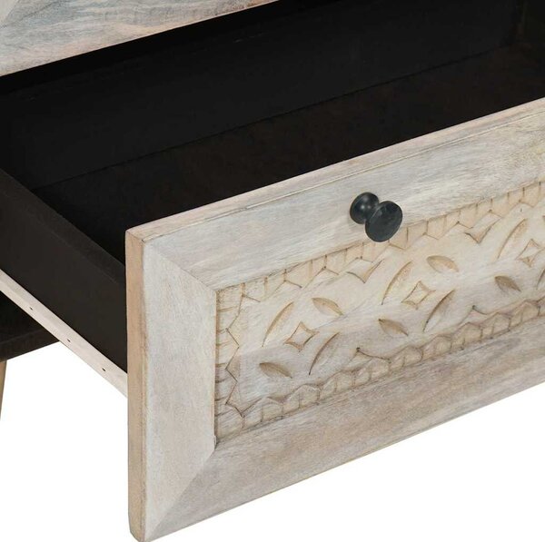 Széf 2 db 120 x 33,5 x 75 cm tömör mangófa Fehér