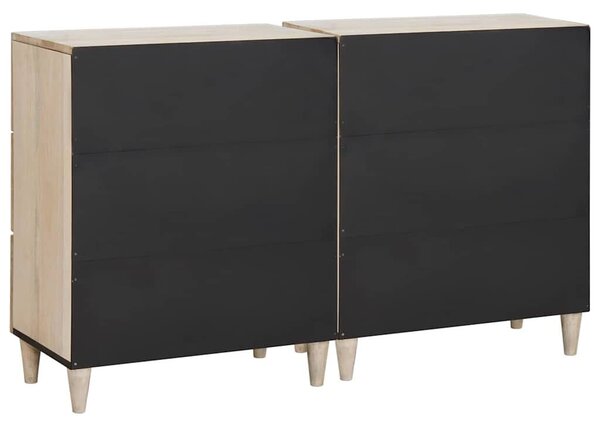 Széf 2 db 120 x 33,5 x 75 cm tömör mangófa Fehér