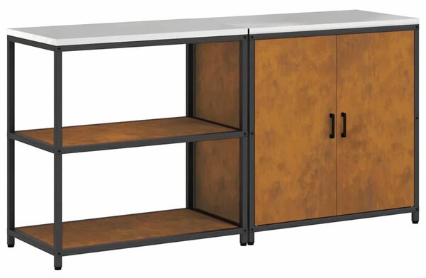 Konyhai Tároló Készlet polcokkal 2 pcs Rozsdás 180 x 50 x 92 cm