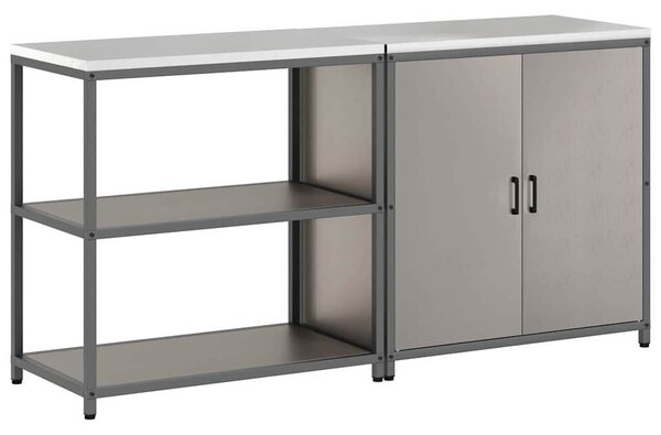 Konyhai Tároló Készlet polcokkal 2 pcs Rozsdás 180 x 50 x 92 cm