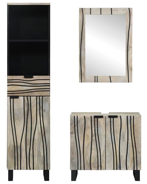 Fürdőszoba bútor szett fiókkal 3 pcs Fehér 38 x 33 x 160 cm