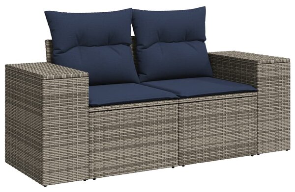 VidaXL 5 db szürke polyrattan kerti kanapégarnitúra párnákkal
