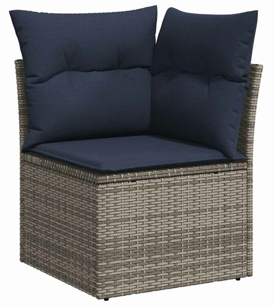 VidaXL 11 db szürke polyrattan kerti kanapégarnitúra párnákkal