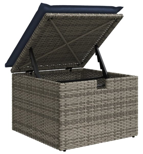 VidaXL 9 db szürke polyrattan kerti kanapégarnitúra párnákkal