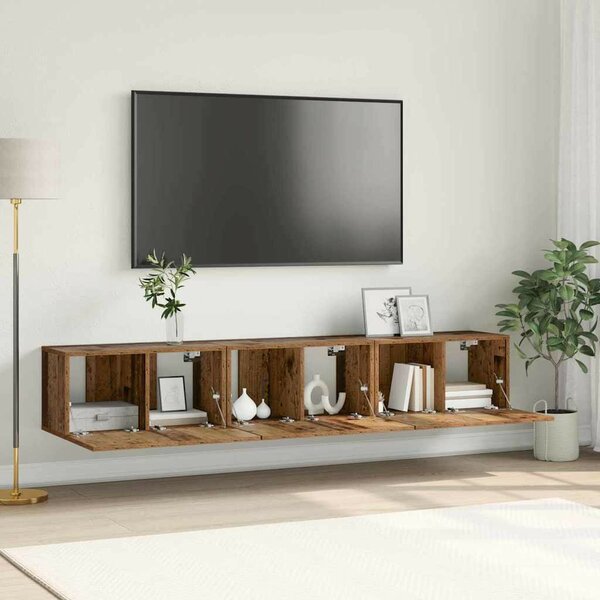 TV szekrény 3 pcs Barna 60 x 30 x 30 cm Faanyag