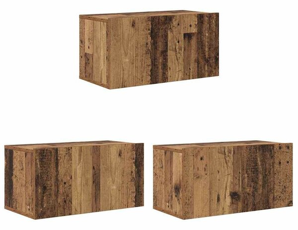 TV szekrény 3 pcs Barna 60 x 30 x 30 cm Faanyag
