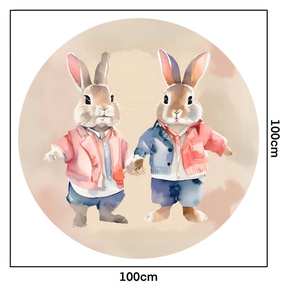 PIPPER. Kör alakú falmatrica "Nyulak" Méret: 60cm