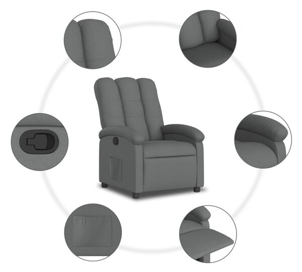 Sötétszürke szövet relaxfotel