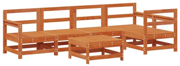 VidaXL Kerti lounge szett 6 pcs Viaszbarna Tömör Fenyőfa