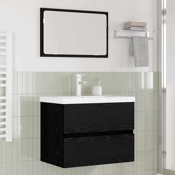 Fürdőszoba bútor szett 3 pcs Musta tammi 60 x 38.5 x 45 cm