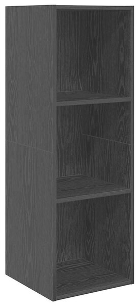 TV Szekrény Szett 3 pcs Musta tammi 37 x 37 x 142.5 cm Faanyag