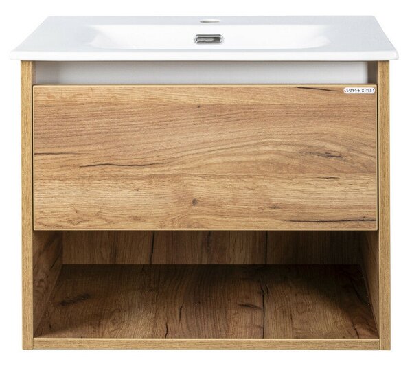 TMP NORD CRAFT 60 fali függesztett fürdőszobabútor - SKY E-8099-60 porcelán mosdóval- 61 x 46 cm