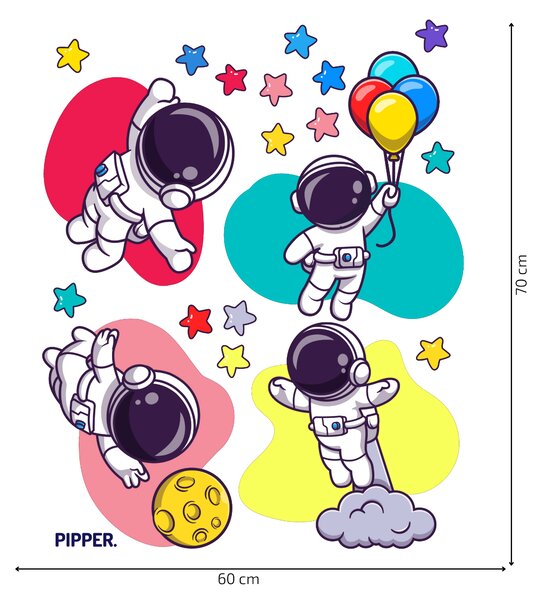 PIPPER. Textil falmatrica "Színes űrhajósok"