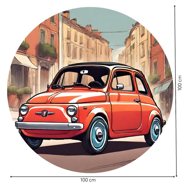 PIPPER. Kör alakú falmatrica "Fiat 500" Méret: 100cm