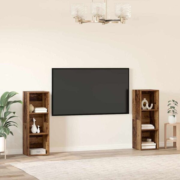 TV szekrény garnitúra 2 pcs Régi fa 107 x 35 x 37 cm Faanyag
