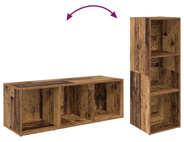 TV szekrény 4 pcs Régi fa 37 x 35 x 107.5 cm Műanyag Fa