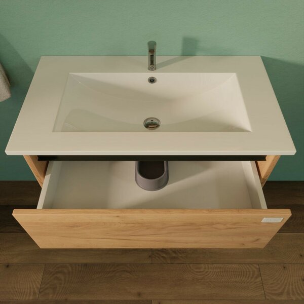 TMP NORD CRAFT 60 fali függesztett fürdőszobabútor - SKY E-8099-60 porcelán mosdóval- 61 x 46 cm