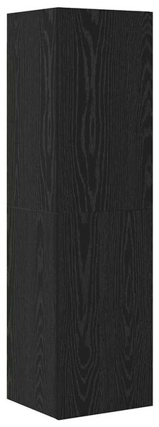 Fali TV Szekrény 4 pcs Musta tammi 200 x 30 x 30 cm Műanyag Fa