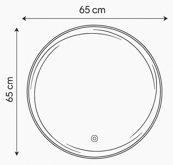 Viva AURA MOON fürdőszoba tükör - érintőkapcsolóval - AMBIENT LED - KEREK - átmérő 65 cm