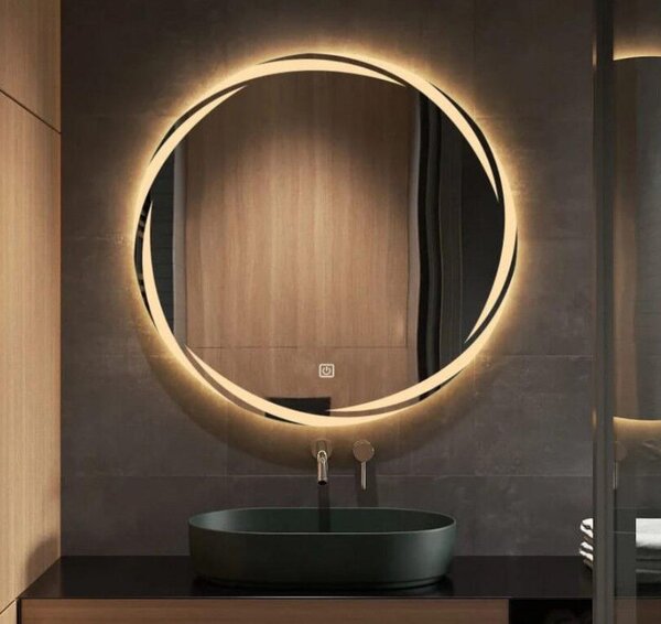 Viva AURA MOON fürdőszoba tükör - érintőkapcsolóval - AMBIENT LED - KEREK - átmérő 65 cm