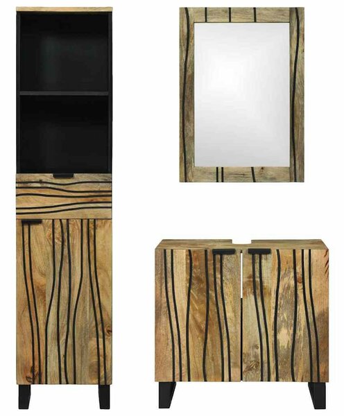 Fürdőszoba bútor szett fiókkal 3 pcs Barna 38 x 33 x 160 cm